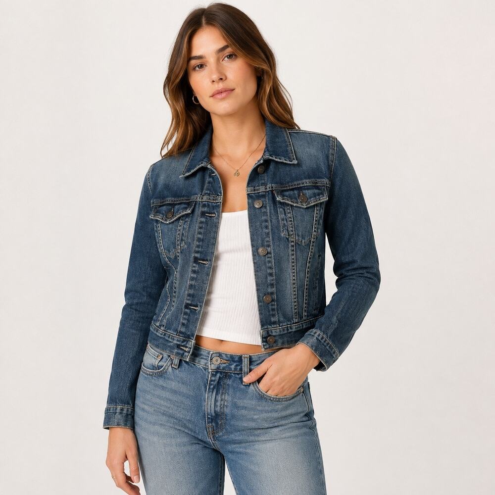 Y2K Levi’s Type III Denim Trucker Jacket Women’s M Cropped Jean Jacket